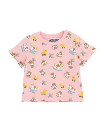 Moschino Baby Newborn T-shirt Pink Size 3 Cotton, Elastane