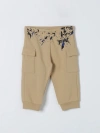 MOSCHINO BABY PANTS MOSCHINO BABY KIDS COLOR BROWN,F34278032