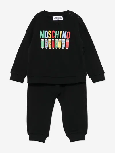 Moschino Kids' Baby Pencil Logo Tracksuit In Black
