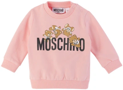 Moschino Kids' Baby Pink Teddy Sweatshirt In 50209 Rose