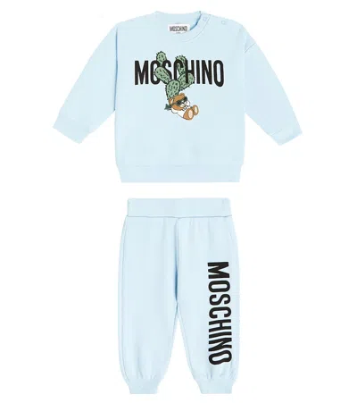 Moschino Baby Bedruckter Jogginganzug Aus Baumwoll-jersey In Blue