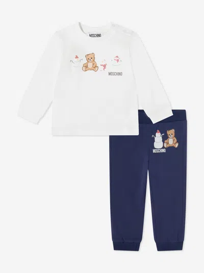 Moschino Kids' Baby Seasonal Trouser Set In White