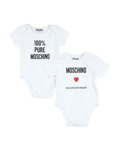 Moschino Baby Set Body Newborn Baby Bodysuit White Size 3 Cotton, Elastane