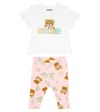 Moschino Baby Set Of Cotton-blend T-shirt And Shorts In Cloud