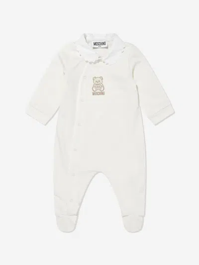 Moschino Baby Teddy Bear Babygrow In White