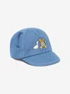 Moschino Baby Teddy Bear Cap With Ears In Blue