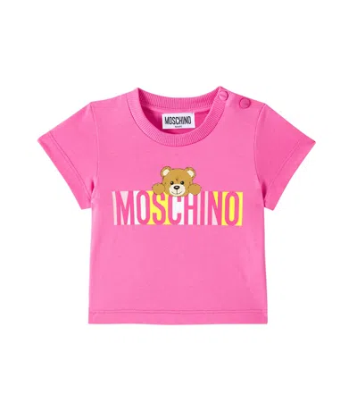 Moschino Baby T-shirt Teddy Bear Aus Baumwoll-jersey In Pink