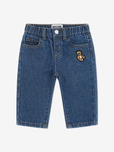 Moschino Baby Teddy Bear Jeans In Blue