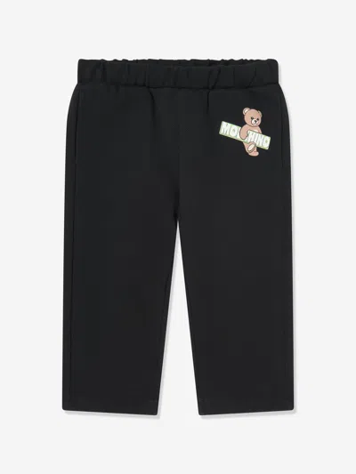 Moschino Kids'  Baby Teddy Bear Logo Joggers In Black