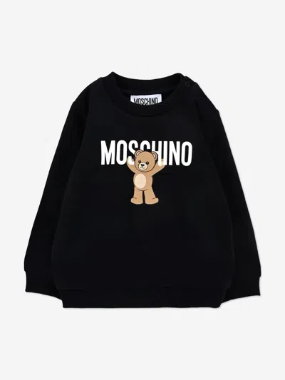Moschino Kids'  Baby Teddy Bear Logo Sweatshirt In Black