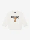 Moschino Ivory T-shirt For Babykids With Teddy Bear In White