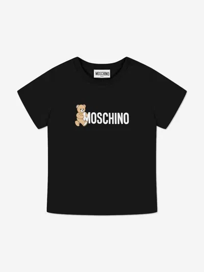 Moschino Kids' Baby Teddy Bear Logo T-shirt In Black