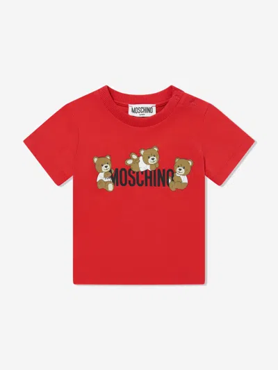 Moschino Kids'  Baby Teddy Bear Logo T-shirt In Grey