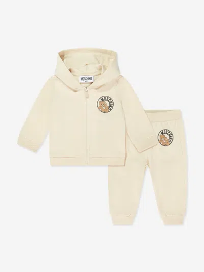 Moschino Kids'  Baby Teddy Bear Logo Tracksuit In Neutral