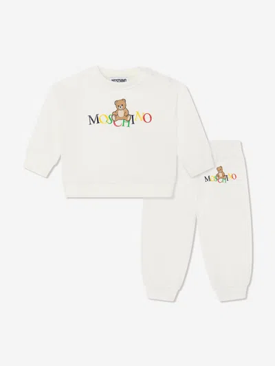 Moschino Kids' Baby Teddy Bear Logo Tracksuit In White