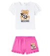 Moschino Baby Teddy Bear T-shirt And Shorts Set In White