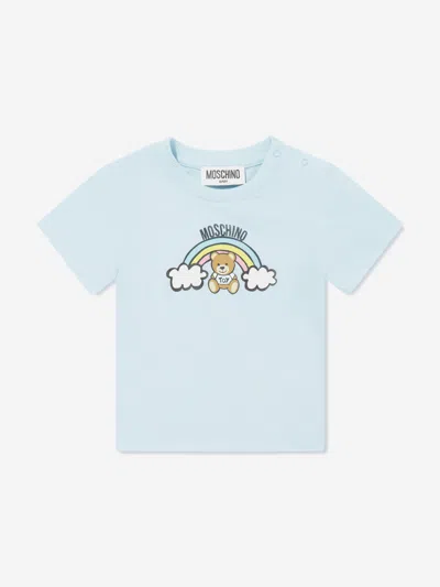 Moschino Kids'  Baby Teddy Bear T-shirt In Blue
