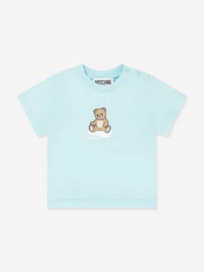 Moschino Kids'  Baby Teddy Bear T-shirt In Blue