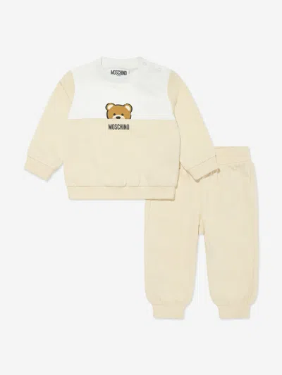 Moschino Baby Teddy Bear Tracksuit In Beige
