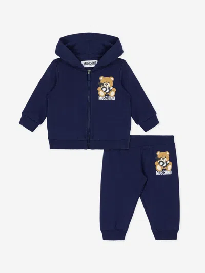 Moschino Kids'  Baby Teddy Bear Tracksuit In Blue