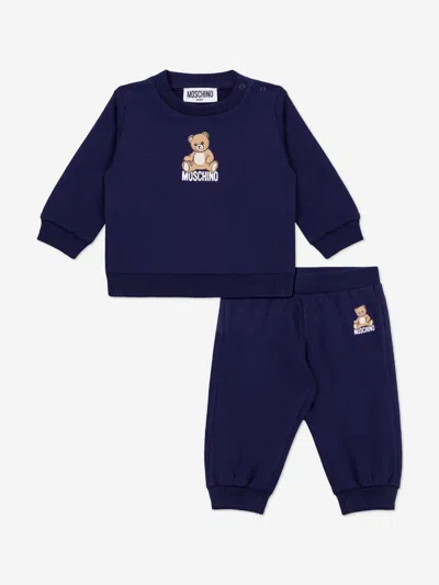 Moschino Baby Teddy Bear Tracksuit In Blue