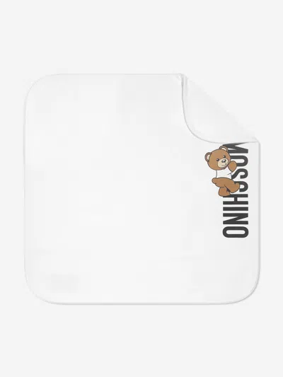 Moschino Baby Teddy Logo Blanket In White