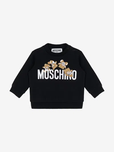 Moschino Baby Teddy Logo Sweatshirt In Black