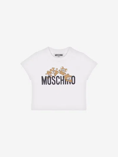 Moschino Baby Teddy Logo T-shirt In White