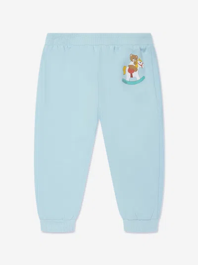 Moschino Baby Teddy Rocking Horse Joggers In Blue