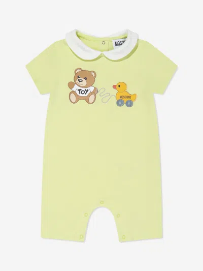 Moschino Baby Teddy Toy Romper In Yellow