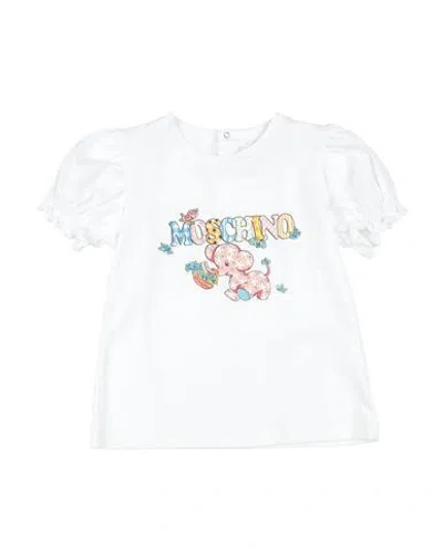 Moschino Baby Toddler Girl T-shirt White Size 3 Cotton, Elastane