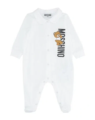 Moschino Baby Tutina Newborn Baby Jumpsuits & Overalls White Size 3 Cotton, Elastane
