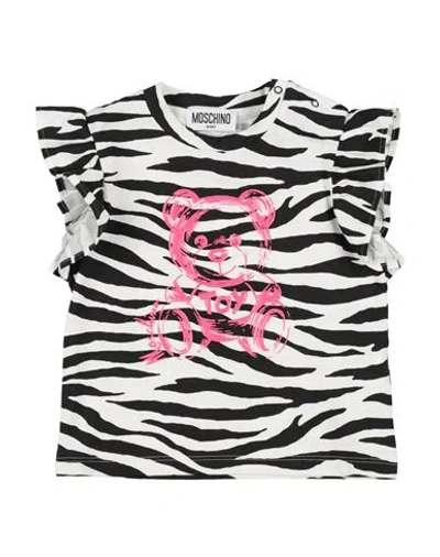 Moschino Baby Woman T-shirt White Size 12 Cotton, Elastane In Black