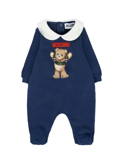 Moschino "babygrow" Bodysuit In Blue