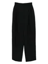 Moschino Wide Leg Trousers With Pleats And Pockets In Black