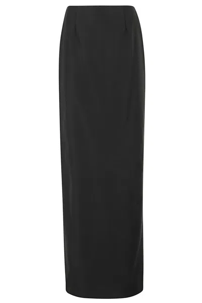 Moschino Cotton Blend Long Skirt In Black