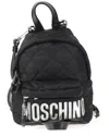 Moschino Logo Plaid Backpack In Black