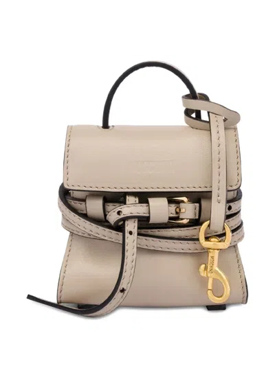 Moschino Bag Keyring In Neutral