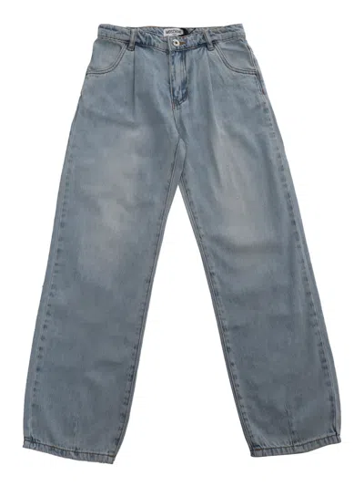 Moschino Kids' Baggy Jeans In Light Blue