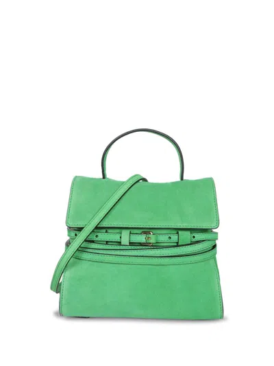 Moschino Green Suede Belting Bag