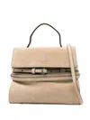 Moschino Tie Me Medium Handbag In Neutral