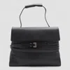 Moschino Black Leather Top Handle Bag In Black