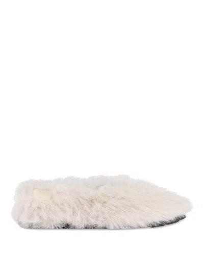Moschino Furry Ballerina In White