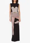 Moschino Ballerina Print Maxi Tulle Dress In Black