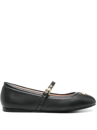 MOSCHINO MOSCHINO BALLET FLATS WITH LETTERING LOGO