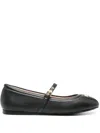 Moschino Women Ballet Flats With Lettering Logo In Black