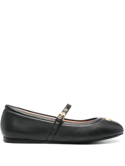 MOSCHINO BALLET FLATS WITH LETTERING LOGO
