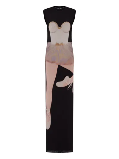 MOSCHINO BALLET-PRINT MAXI DRESS