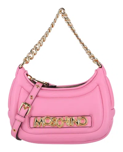 Moschino Balloon Lettering Crescent Bag In Pink