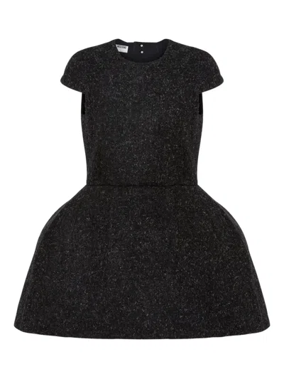 Moschino Balloon Short-sleeved Mini Dress In Black